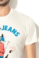 Pepe Jeans London Тениска Parton по тялото, с фигурална щампа Мъже