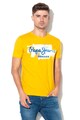 Pepe Jeans London Golders logómintás póló, Sárga férfi