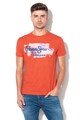 Pepe Jeans London Tricou slim fit cu logo Golders, rosu caramiziu Barbati