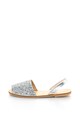 Zee Lane Sandale slingback de piele, cu varf decupat si aspect stralucitor Minorca Femei