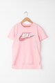 Nike Тениска с асиметричен подгъв и лого Момичета