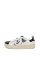 DESIGUAL Pantofi sport flatform de piele ecologica cu model crocodil Star Mickey Femei