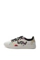 DESIGUAL Pantofi sport de piele ecologica cu imprimeu text Cosmic Bolimania Femei