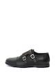 GUESS Pantofi monk de piele cu detaliu de piele intoarsa Barbati