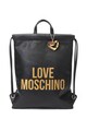 Love Moschino Rucsac de piele ecologica cu snur si logo Femei