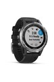 Garmin Ceas smartwatch  Fenix 5 Plus, HR, GPS, Silver, Silicone Black Barbati