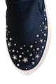 Oakoui Pantofi slip-on flatform de catifea cu strasuri Eva Femei