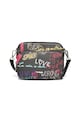 DESIGUAL Geanta crossbody de piele Saffiano sintetica, cu imprimeu text Femei