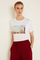 Mango Tricou din amestec de modal, cu imprimeu foto Femei