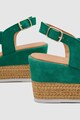 NEXT Sandale slingback de piele intoarsa, cu talpa wedge Femei