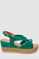 NEXT Sandale slingback de piele intoarsa, cu talpa wedge Femei