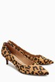 NEXT Pantofi de piele cu par scurt, cu animal print Femei