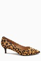 NEXT Pantofi de piele cu par scurt, cu animal print Femei