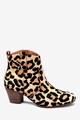 NEXT Botine de piele cu par scurt, cu animal print Femei