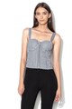 GUESS JEANS Top crop cu model in carouri si decolteu sweetheart Femei