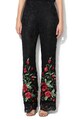 GUESS JEANS Pantaloni cu terminatii evazate si broderii florale Femei