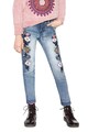 DESIGUAL Blugi cu broderii florale Perez Fete