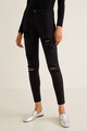 Mango Blugi crop skinny cu striatii Femei