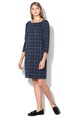 Esprit Rochie cu maneci 3/4 si model tartan Femei