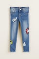 Mango Blugi slim fit cu imprimeu Mickey Mouse Fete