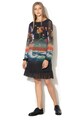 DESIGUAL Rochie cu model floral si strat exterior de plasa Barton Femei