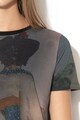 DESIGUAL Tricou de bumbac cu aplicatii de strasuri Tokio Femei
