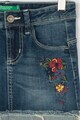 United Colors of Benetton Fusta din denim cu broderii florale Fete