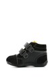 Kickers kids Pantofi sport mid high de piele si piele intoarsa cu benzi velcro Baieti