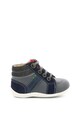 Kickers kids Pantofi sport mid-high de piele cu garnituri de piele intoarsa Baieti