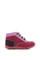 Kickers kids Pantofi sport de piele nabuc cu sireturi Fete