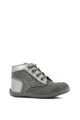 Kickers kids Pantofi sport de piele nabuc cu insertii metalice Fete