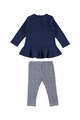 iDO Kids Set de bluza cu imprimeu grafic si colanti cu model in carouri Fete