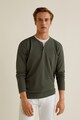 Mango Bluza henley din pique Oliver Barbati