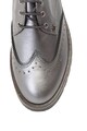 Trussardi Pantofi Brogue de piele cu aspect metalizat, talpa wedge si tinte Femei