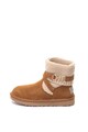 UGG Ghete de piele intoarsa si material textil, cu bareta Purl Femei