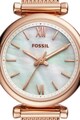 Fossil Часовник Carlie с верижка от неръждаема стомана Жени