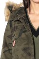 SUPERDRY Jacheta parka cu model camuflaj si blana sintetica detasabila Femei