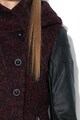Only Lisa gyapjútartalmú kabát ökobőr betétekkel női