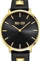SO&CO New York Овален часовник с кожена каишка Жени