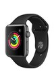 Apple Watch 3, GPS, Carcasa Space Grey Aluminium 38mm, Black Sport Band Femei