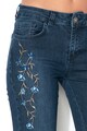 DESIGUAL Pearl capri farmernadrág hímzett virágokkal női