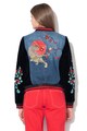 DESIGUAL Jacheta bomber de denim si catifea cu broderii Tottori Femei