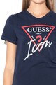 GUESS JEANS Тениска с шпиц деколте и лого Жени