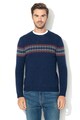 United Colors of Benetton Geometriai mintás gyapjútartalmú pulóver férfi