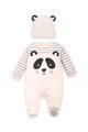 JoJo Maman Bebe Set de salopeta cu botosei si caciula cu model panda Baieti