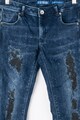 GUESS JEANS Blugi super skinny cu aspect deteriorat si aplicatii de strasuri Fete