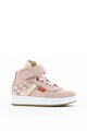 Kickers kids Pantofi sport mid high de piele si piele intoarsa Baieti