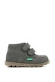 Kickers kids Cizme de piele intoarsa cu inchidere cu velcro Fete