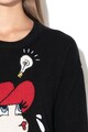 Love Moschino Straight fit gyapjú tartalmú grafikai&logómintás ruha női