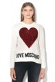 Love Moschino Pulover din amestec de lana, cu aplicatie stralucitoare in forma de inima Femei